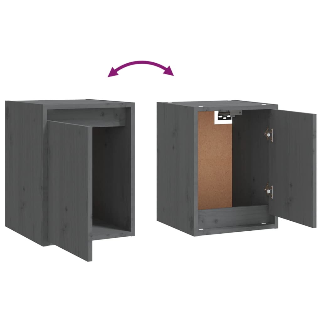 Armários de parede 2 pcs 30x30x40 cm pinho maciço cinza