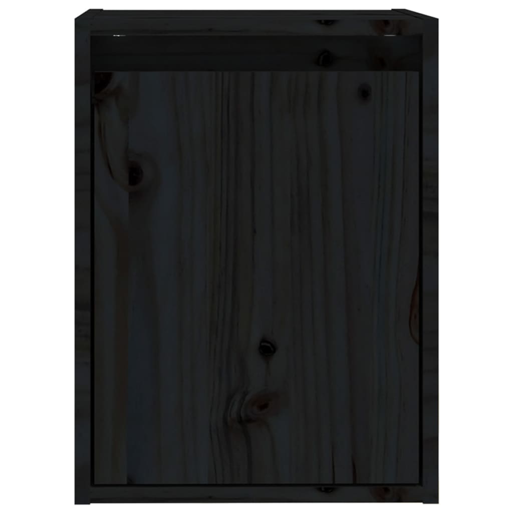 Armários de parede 2 pcs 30x30x40 cm pinho maciço preto