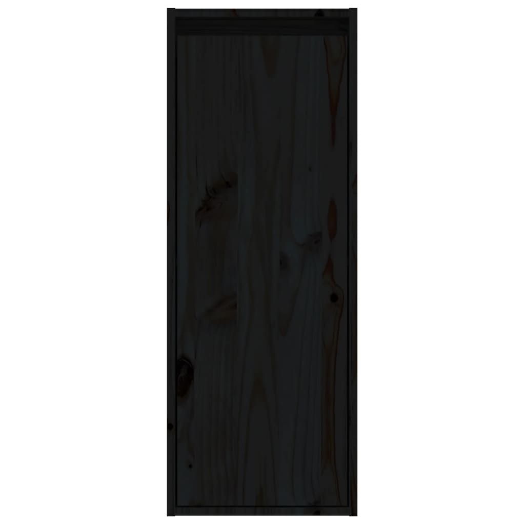 Armários de parede 2 pcs 30x30x80 cm pinho maciço preto