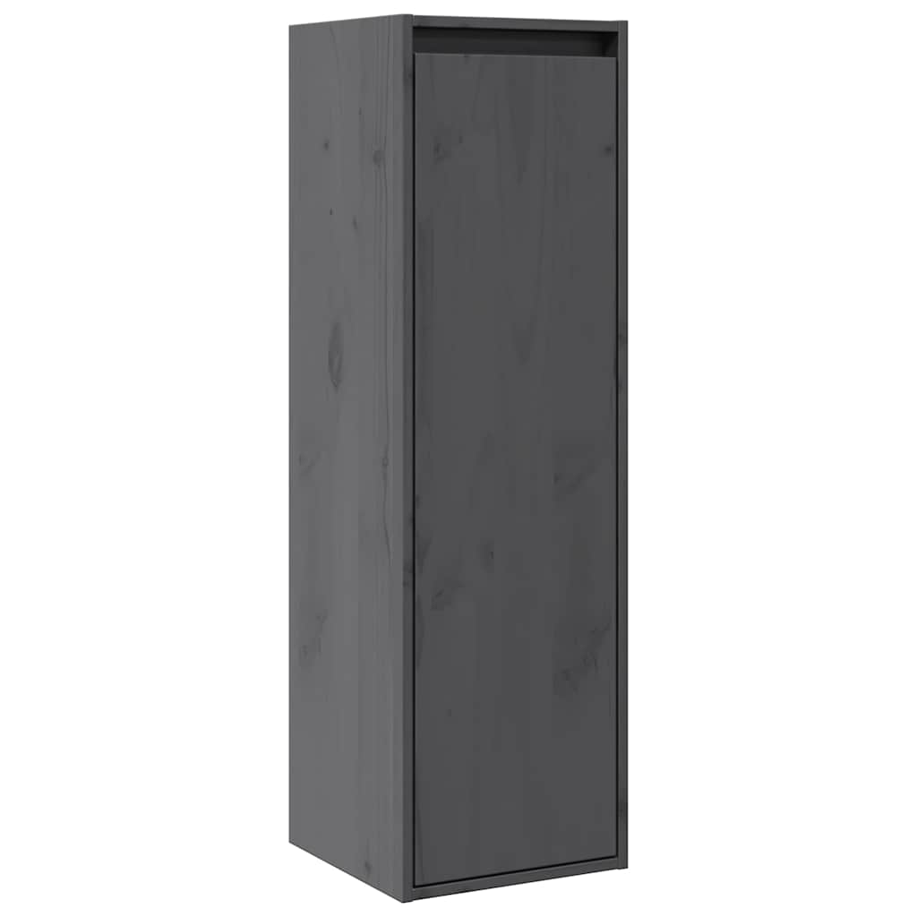 Armários de parede 2 pcs 30x30x100 cm pinho maciço cinza