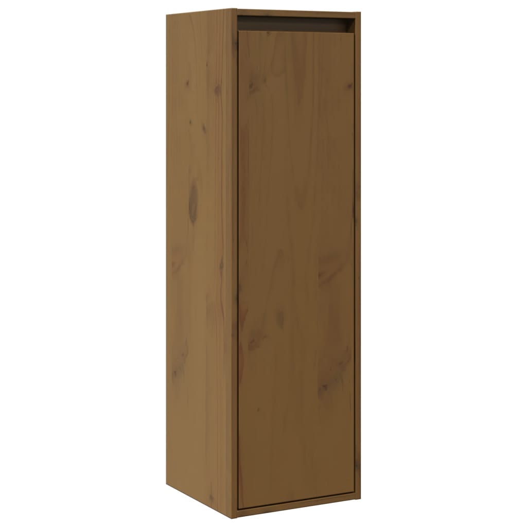 Armários de parede 2 pcs 30x30x100 cm pinho maciço castanho mel