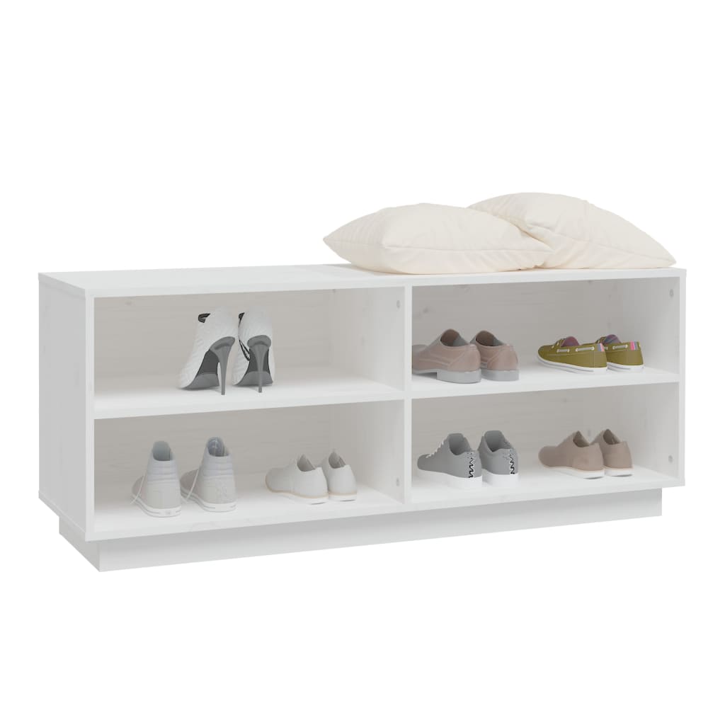 Sapateira 110x34x45 cm madeira de pinho maciça branco