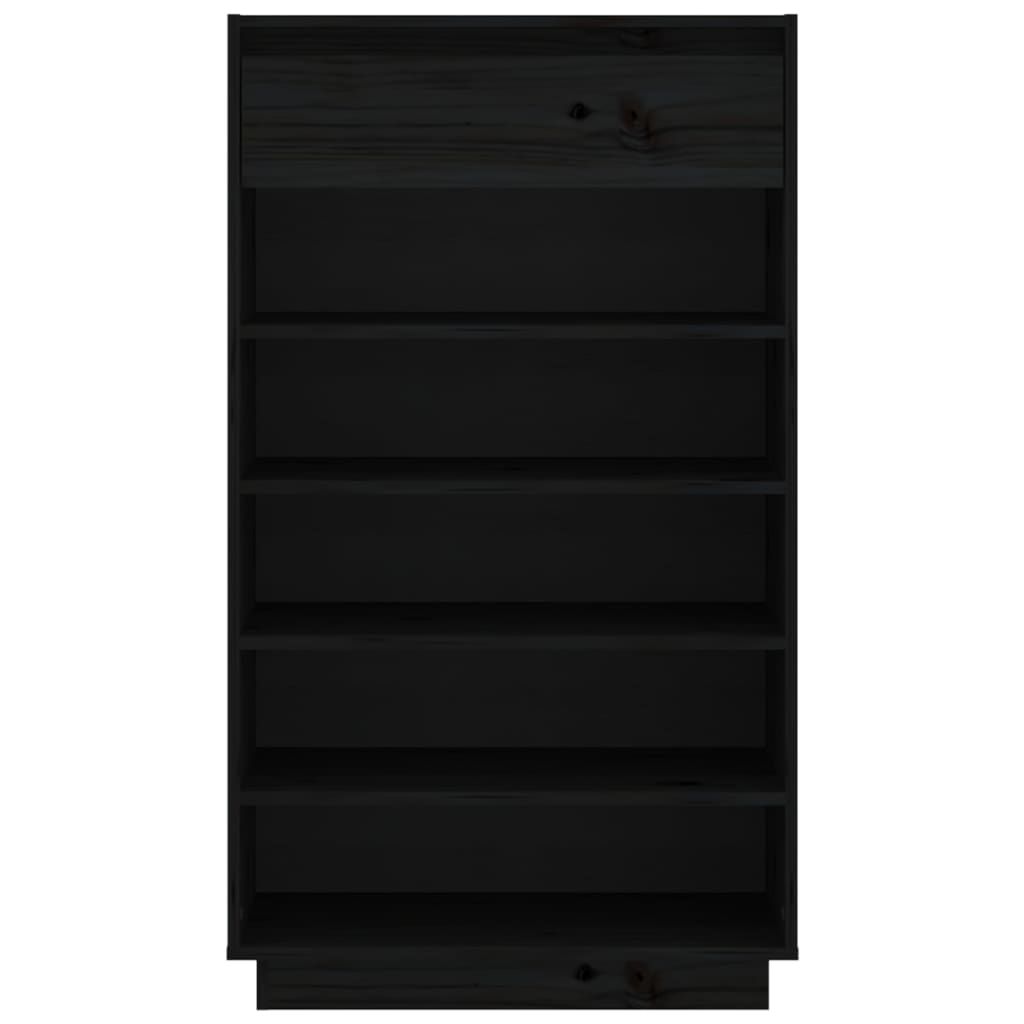 Sapateira 60x34x105 cm madeira de pinho maciça preto