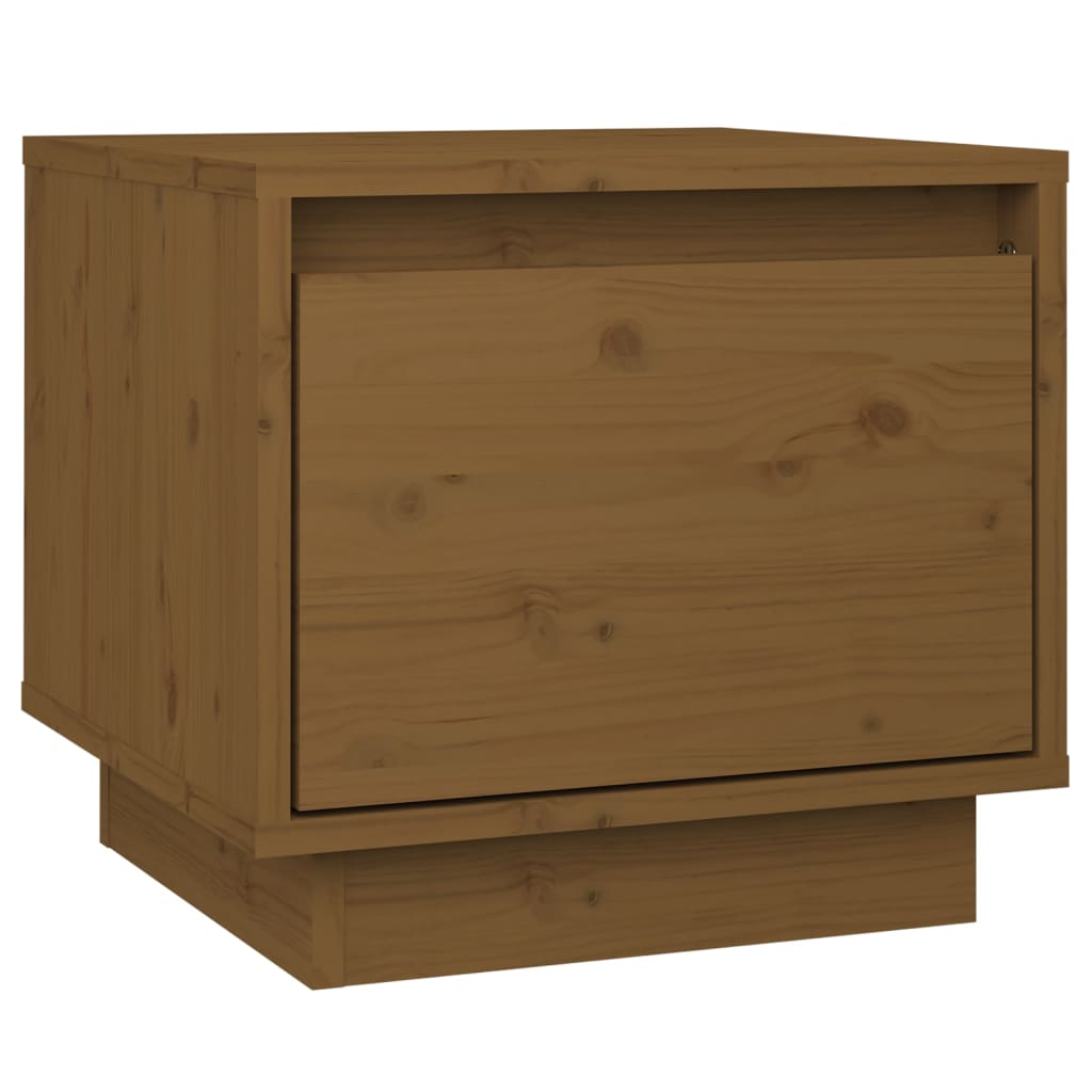 Mesas de cabeceira 2 pcs 35x34x32 cm pinho maciço castanho mel