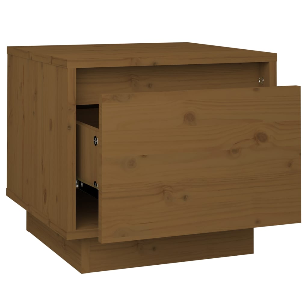 Mesas de cabeceira 2 pcs 35x34x32 cm pinho maciço castanho mel
