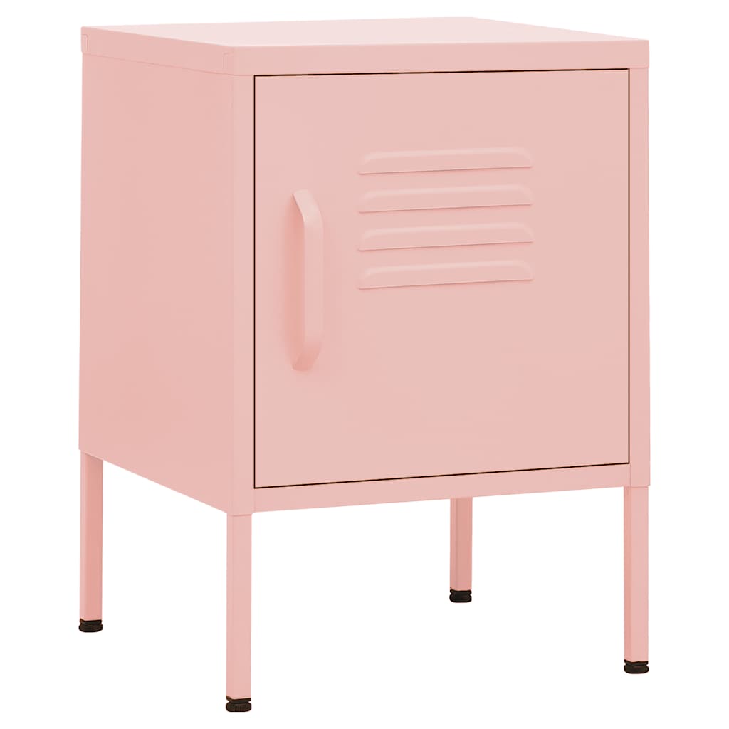 Mesas de cabeceira 2 pcs 35x35x51 cm aço rosa