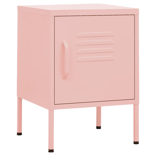 Mesas de cabeceira 2 pcs 35x35x51 cm aço rosa