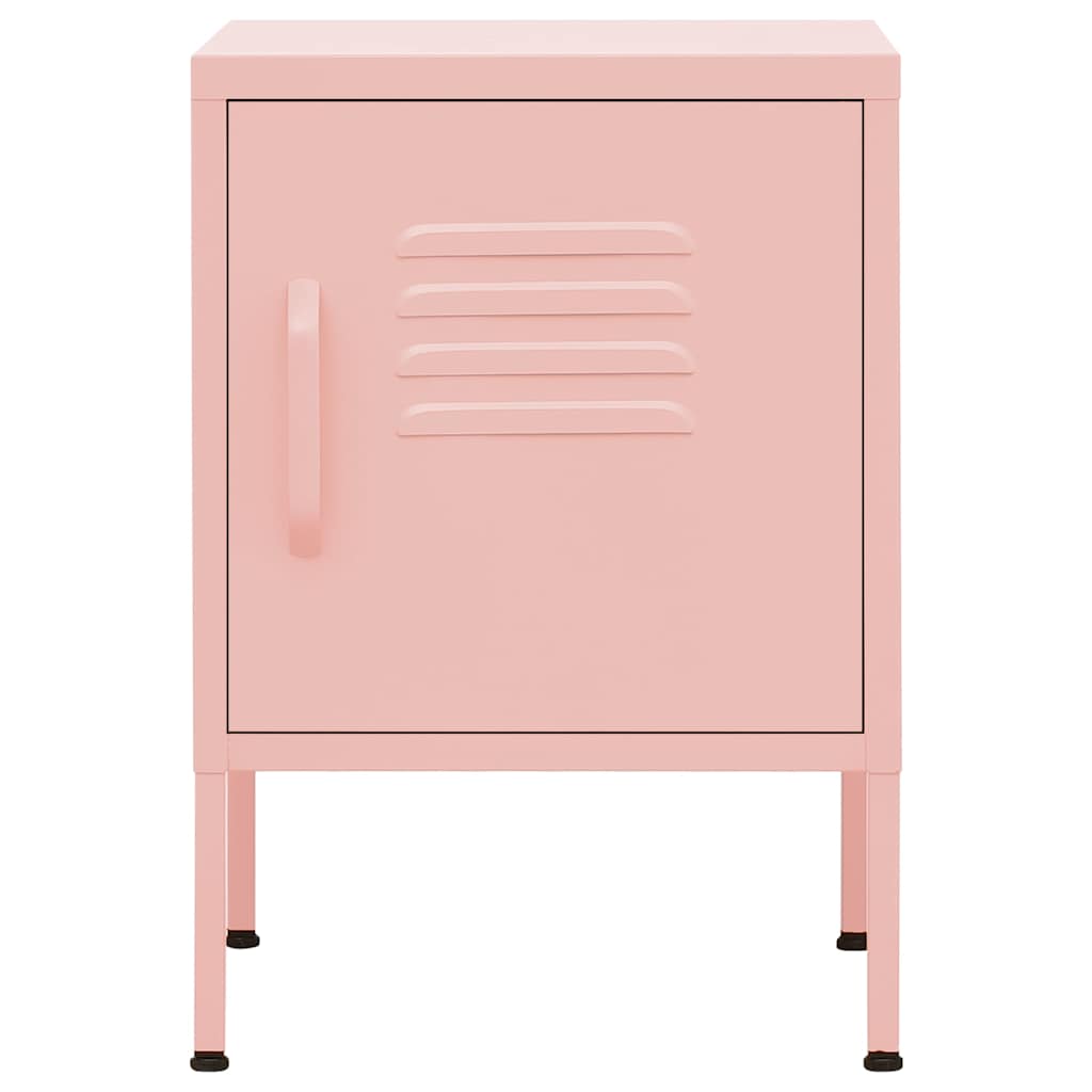 Mesas de cabeceira 2 pcs 35x35x51 cm aço rosa