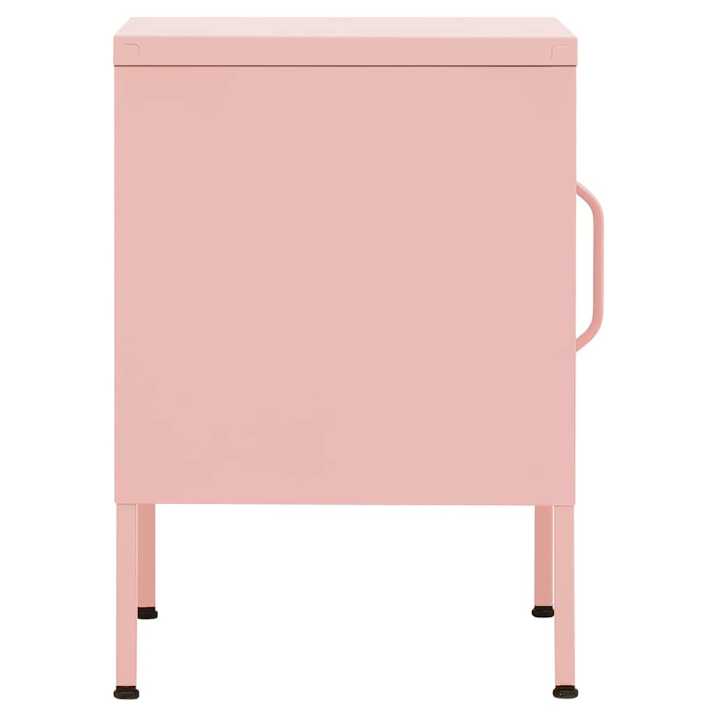 Mesas de cabeceira 2 pcs 35x35x51 cm aço rosa