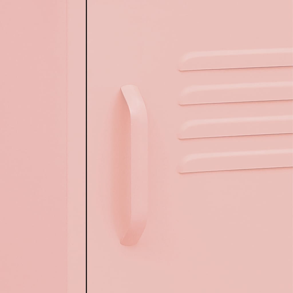 Mesas de cabeceira 2 pcs 35x35x51 cm aço rosa