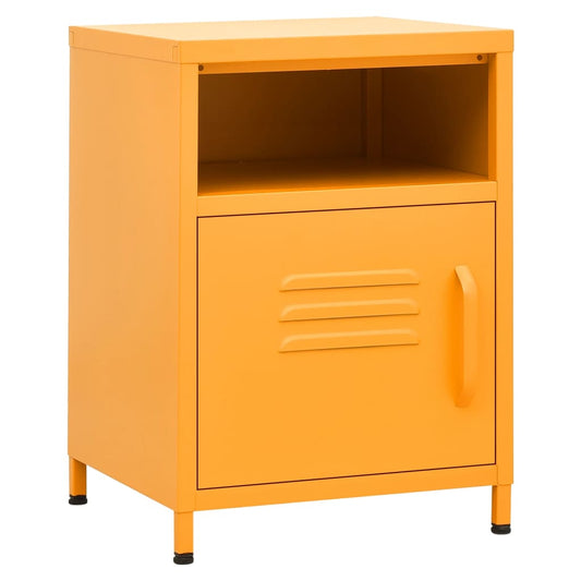 Mesas de cabeceira 2 pcs 35x35x51 cm aço amarelo mostarda
