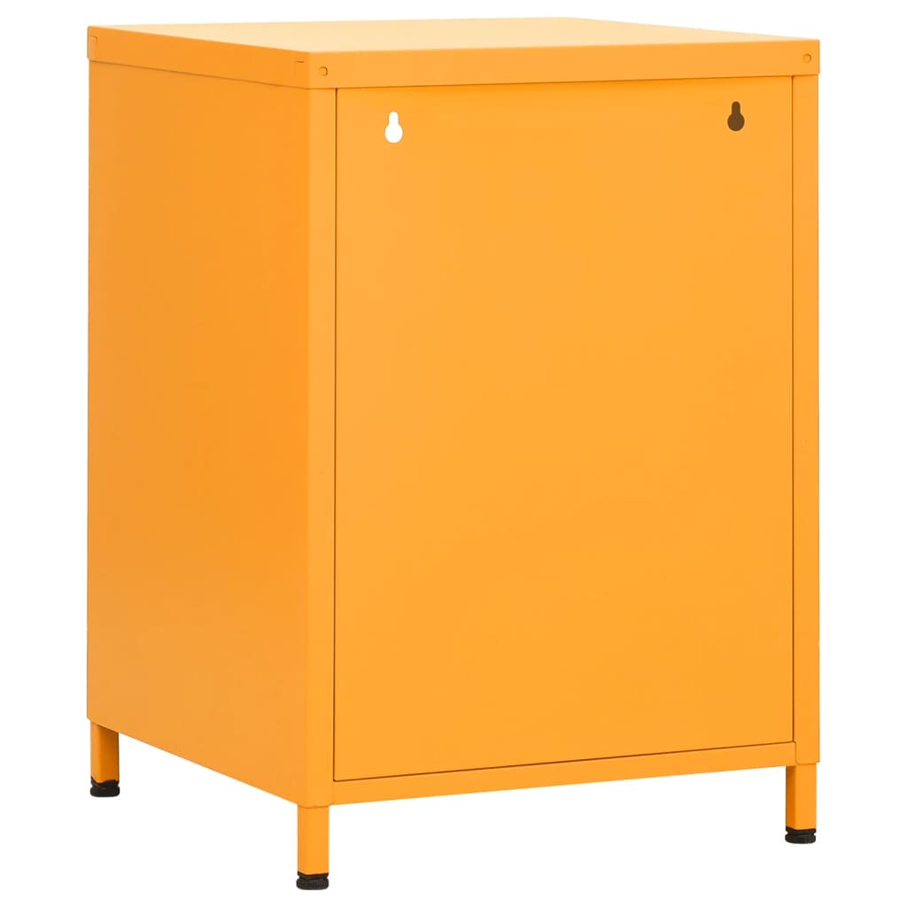 Mesas de cabeceira 2 pcs 35x35x51 cm aço amarelo mostarda