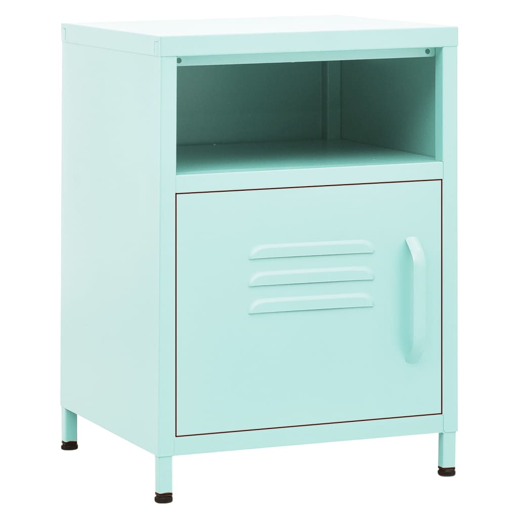 Mesas de cabeceira 2 pcs 35x35x51 cm aço cor menta
