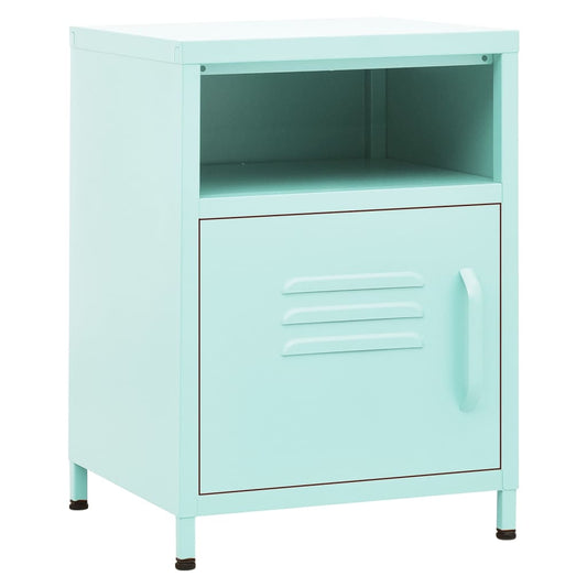 Mesas de cabeceira 2 pcs 35x35x51 cm aço cor menta