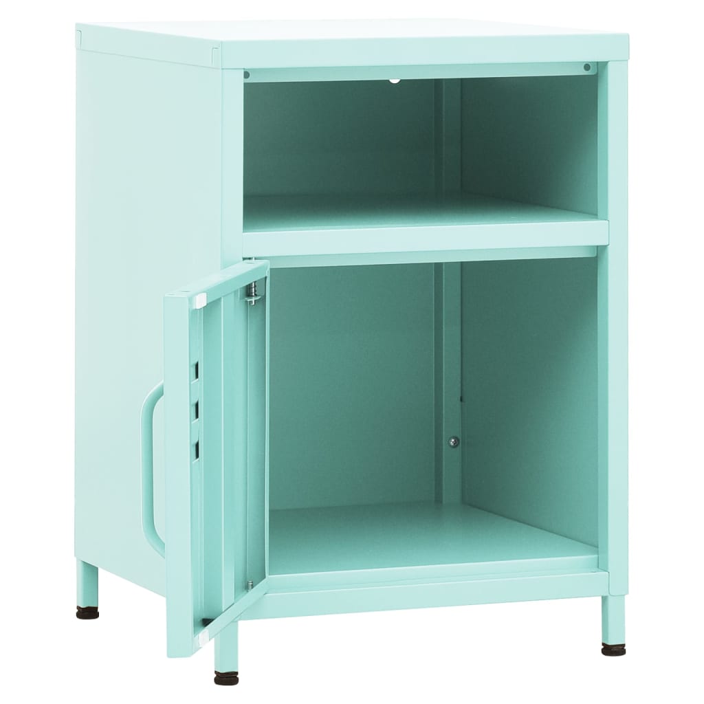 Mesas de cabeceira 2 pcs 35x35x51 cm aço cor menta