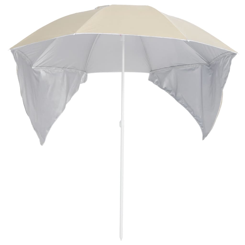 Guarda-sol de praia com paredes laterais 215 cm cor areia
