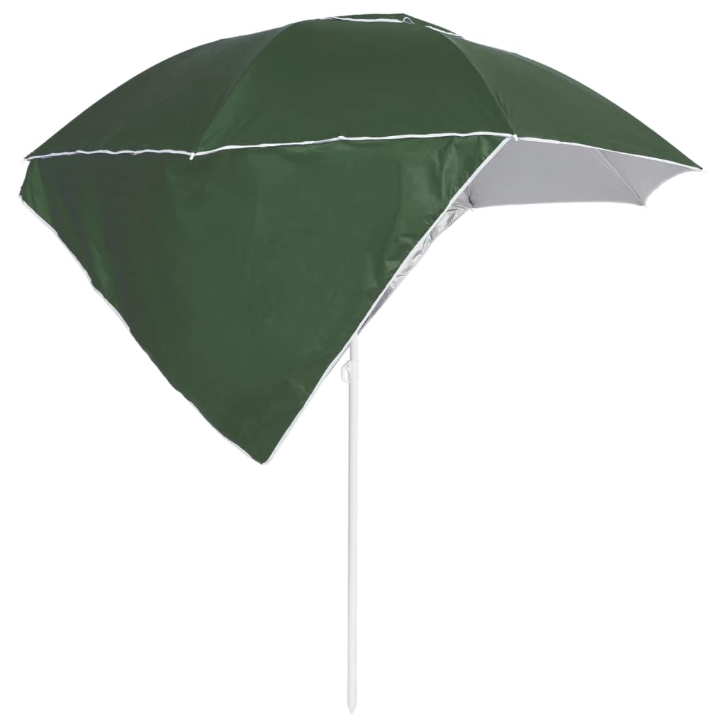 Guarda-sol de praia com paredes laterais 215 cm verde