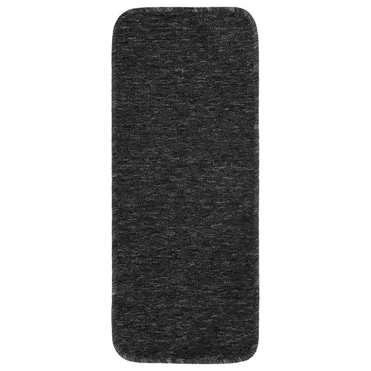 Tapetes antiderrapantes retang. escadas 15pcs 60x25cm antracite
