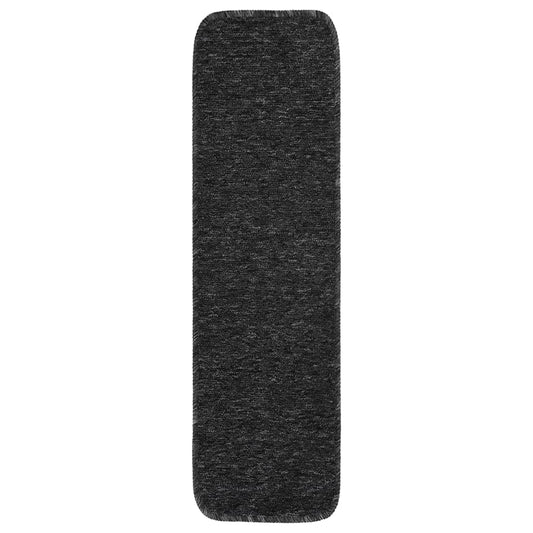 Tapetes antiderrapantes retang. escadas 15pcs 75x20cm antracite