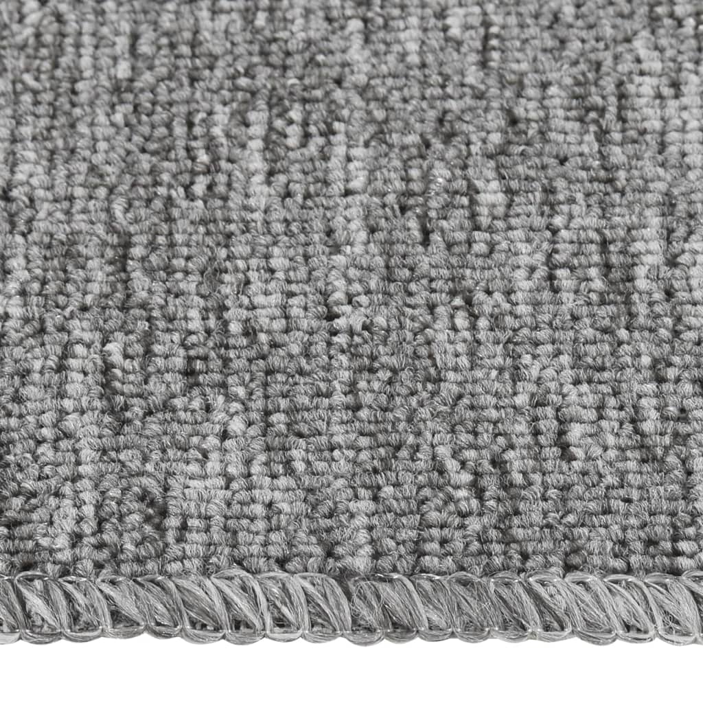 Tapetes antiderrapantes retang. p/ escadas 15pcs 60x25 cm cinza