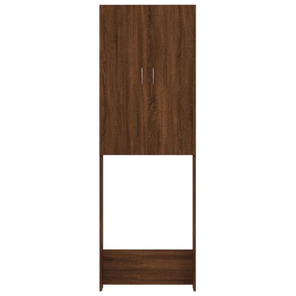 Armário máquina lavar roupa 64x25,5x190 cm carvalho castanho