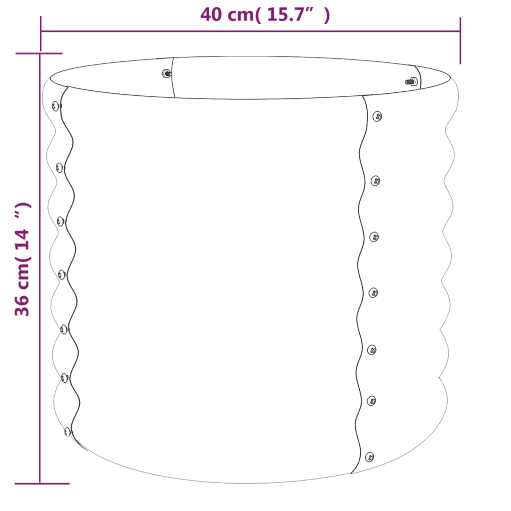 Vaso/floreira de jardim aço galvanizado 40x40x36 cm verde