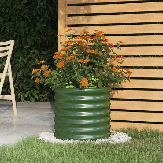 Vaso/floreira de jardim aço galvanizado 40x40x36 cm verde