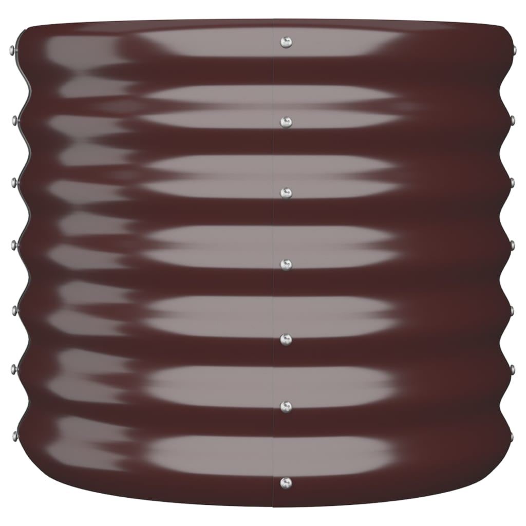Vaso/floreira de jardim aço galvanizado 40x40x36 cm castanho