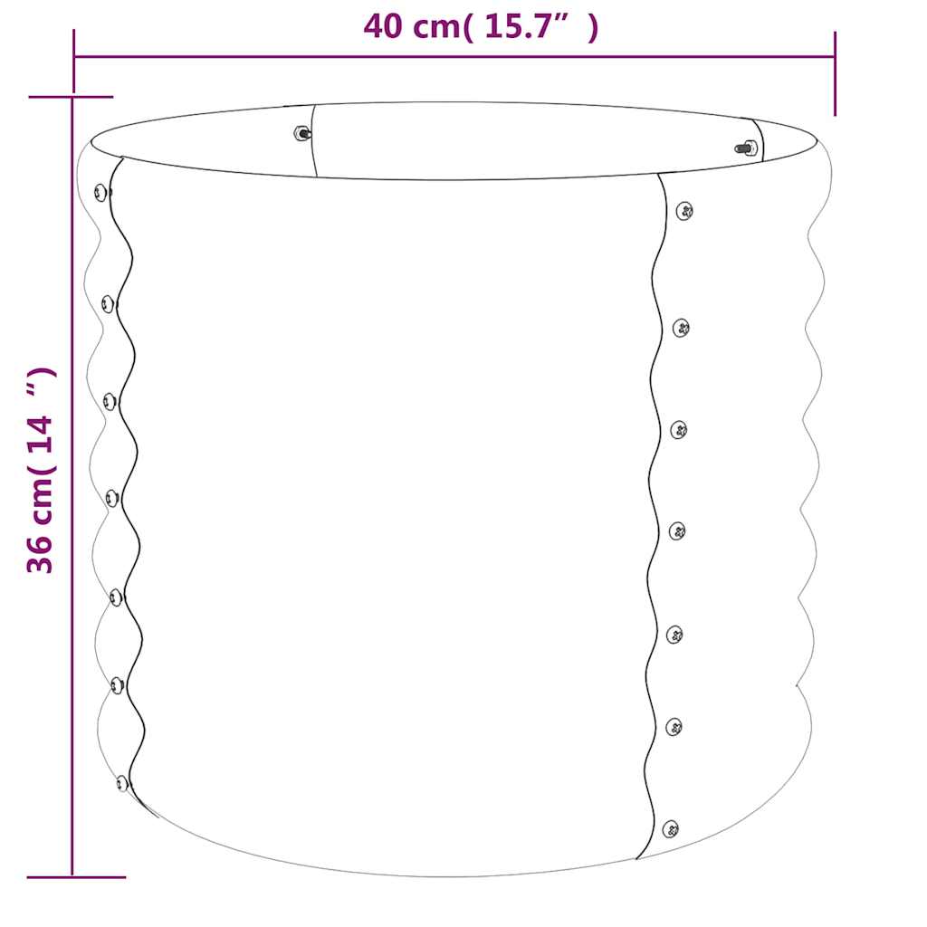 Vaso/floreira de jardim aço galvanizado 40x40x36cm antracite