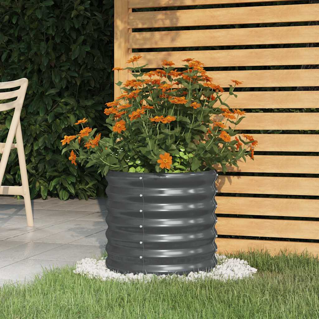 Vaso/floreira de jardim aço galvanizado 40x40x36cm antracite