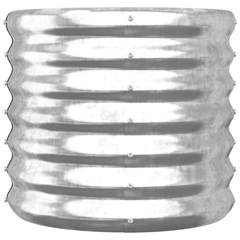Vaso/floreira de jardim aço galvanizado 40x40x36 cm prateado
