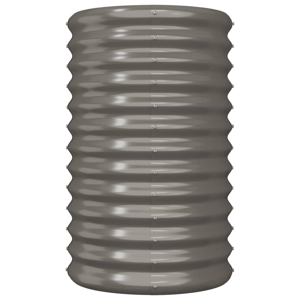 Vaso/floreira de jardim aço galvanizado 40x40x68 cm cinza