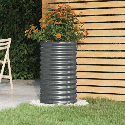 Vaso/floreira de jardim aço galvanizado 40x40x68cm antracite