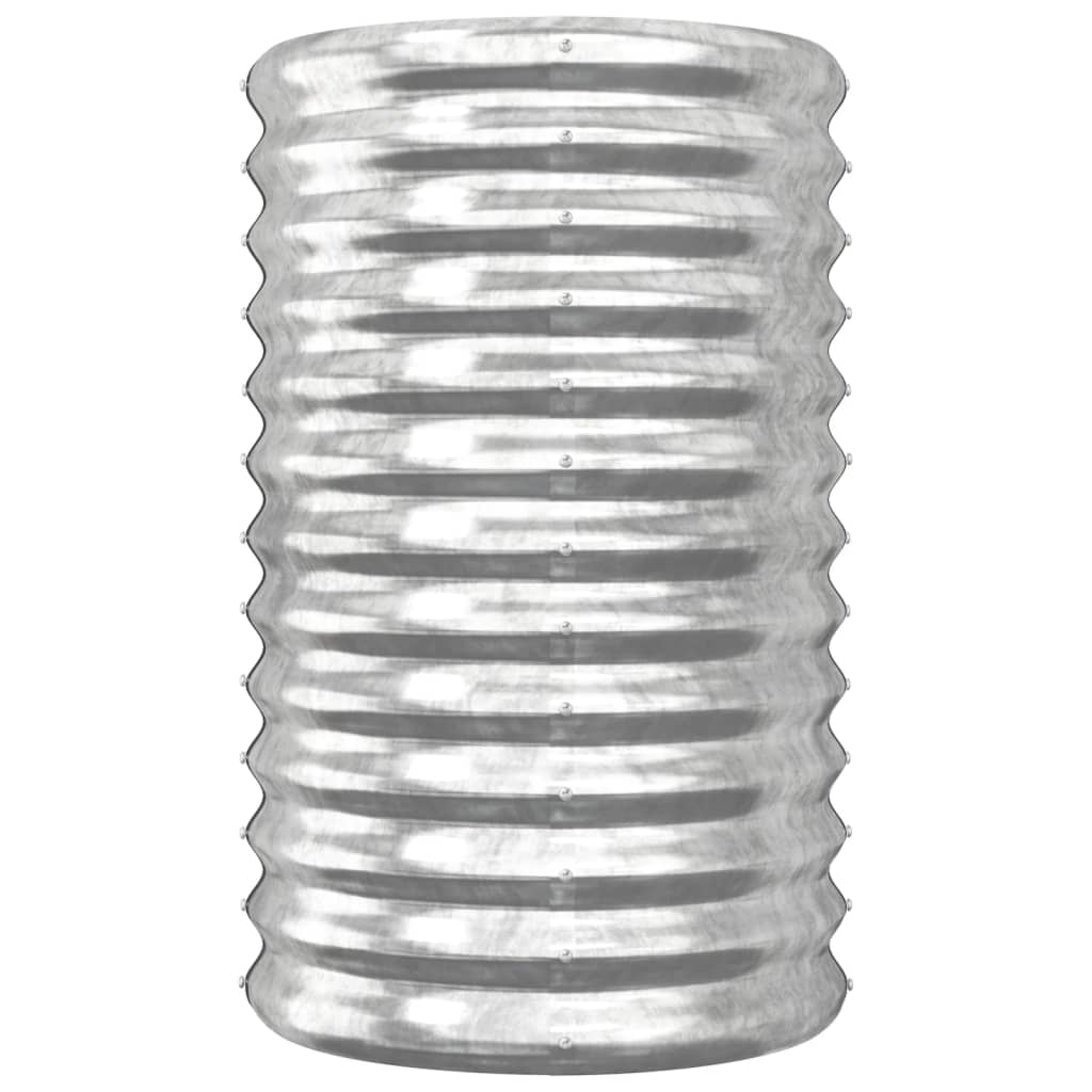 Vaso/floreira de jardim aço galvanizado 40x40x68 cm prateado