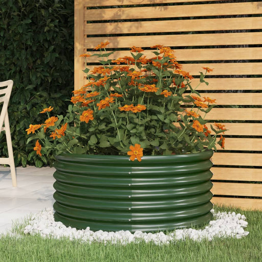 Vaso/floreira de jardim aço galvanizado 80x80x36 cm verde