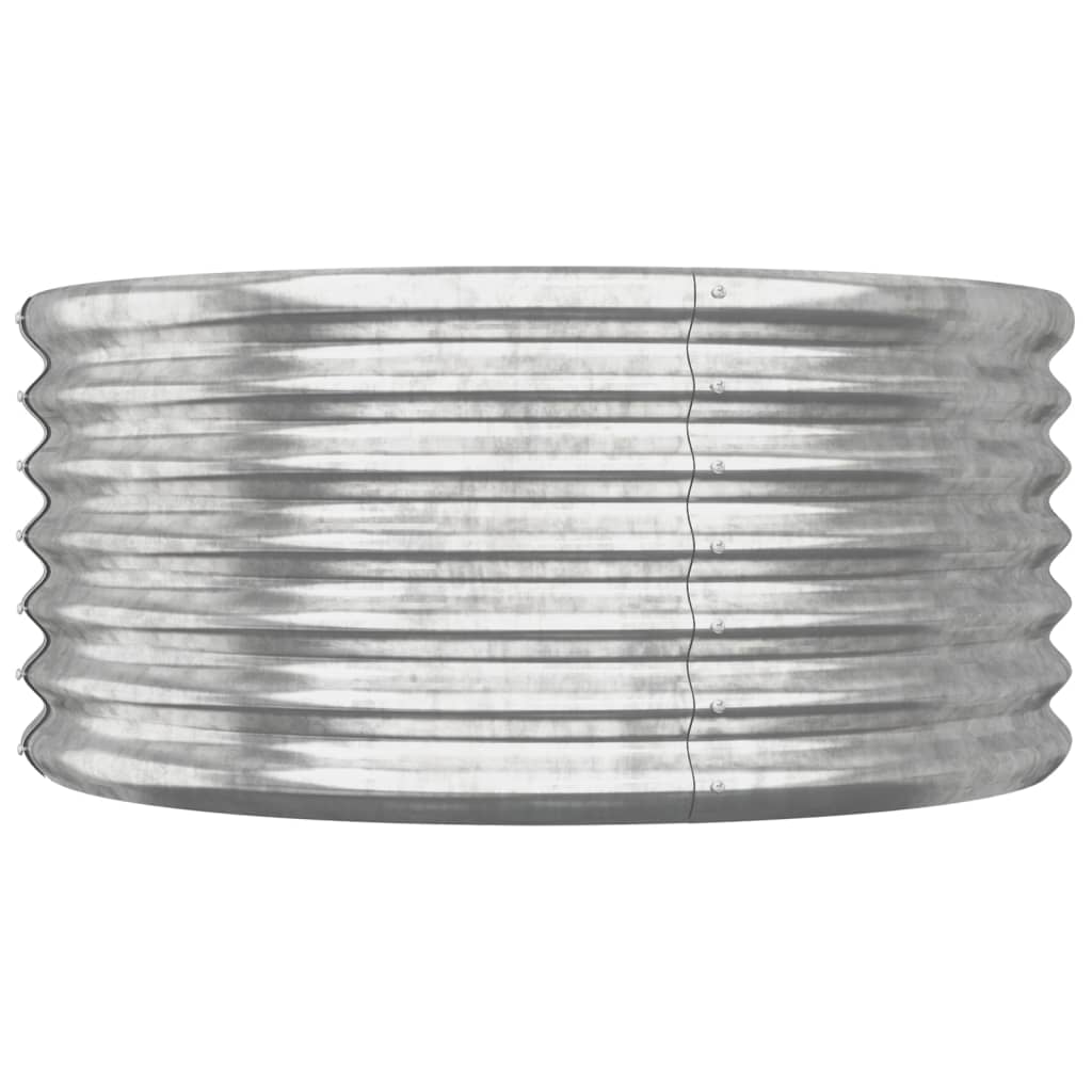 Vaso/floreira de jardim aço galvanizado 80x80x36 cm prateado