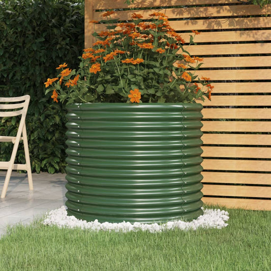 Vaso/floreira de jardim aço galvanizado 80x80x68 cm verde