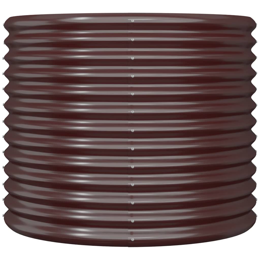 Vaso/floreira de jardim aço galvanizado 80x80x68 cm castanho