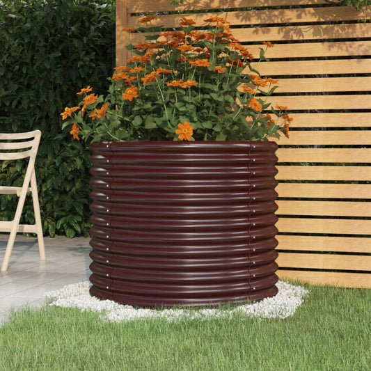 Vaso/floreira de jardim aço galvanizado 80x80x68 cm castanho