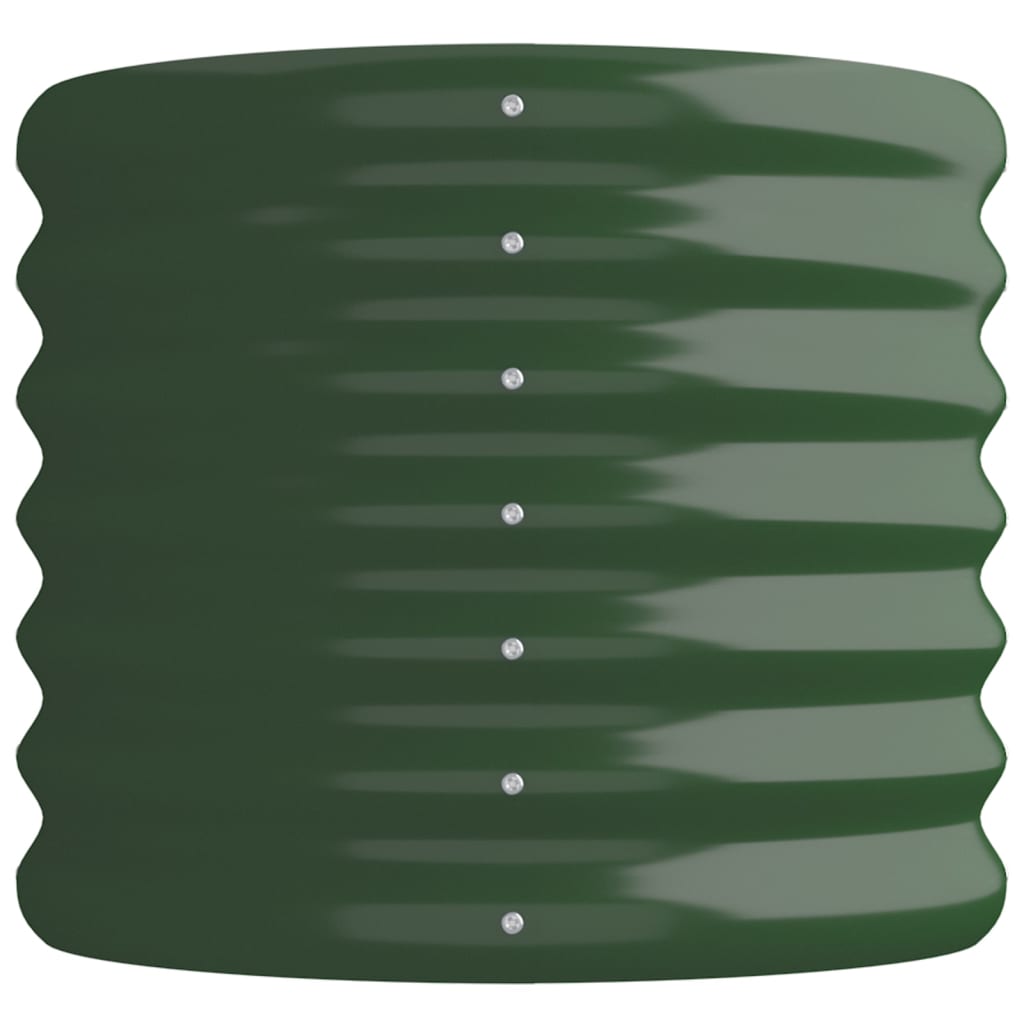 Canteiro elevado jardim 114x40x36 cm aço galvanizado verde
