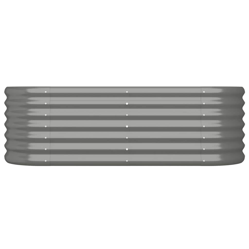 Canteiro elevado jardim 114x40x36cm aço galvanizado cinzento