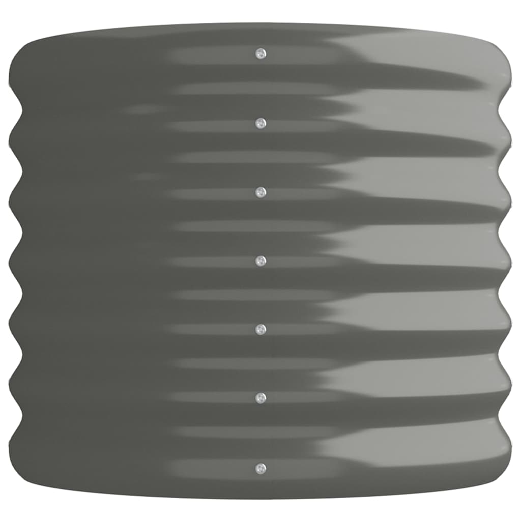 Canteiro elevado jardim 114x40x36cm aço galvanizado cinzento