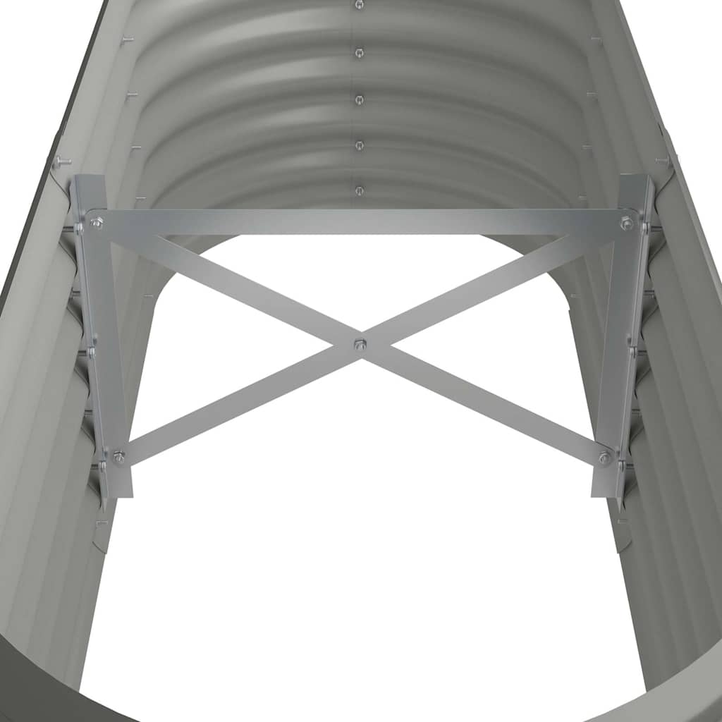 Canteiro elevado jardim 114x40x36cm aço galvanizado cinzento