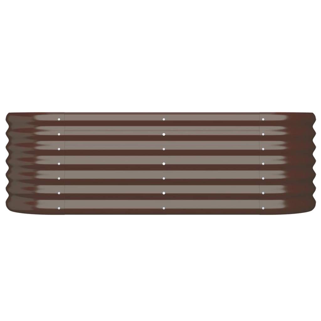 Canteiro elevado jardim 114x40x36cm aço galvanizado castanho