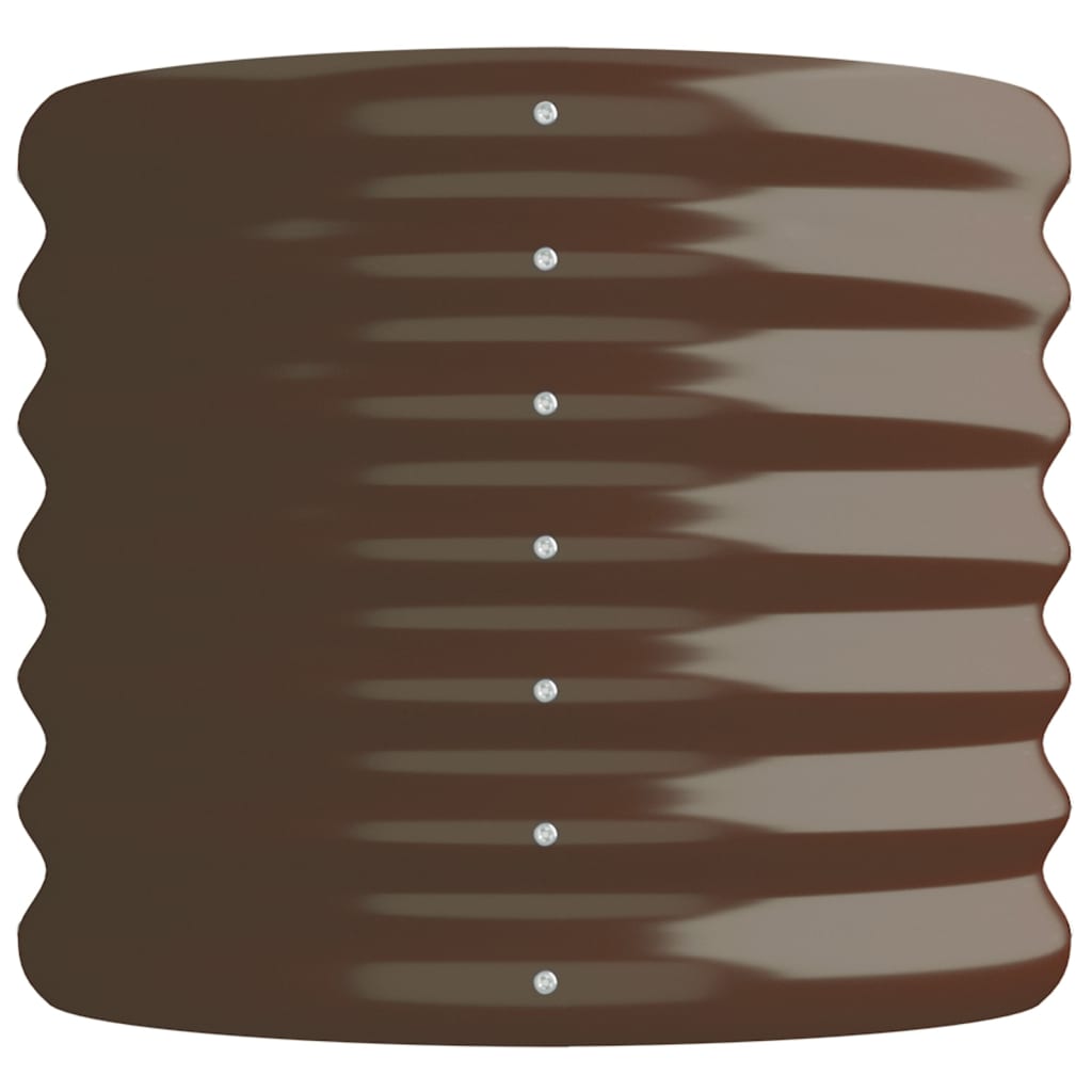 Canteiro elevado jardim 114x40x36cm aço galvanizado castanho