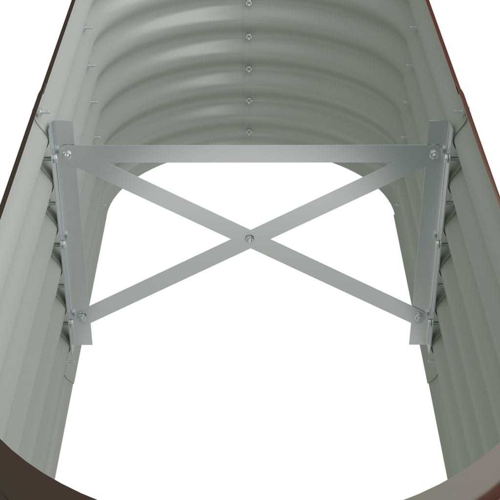 Canteiro elevado jardim 114x40x36cm aço galvanizado castanho