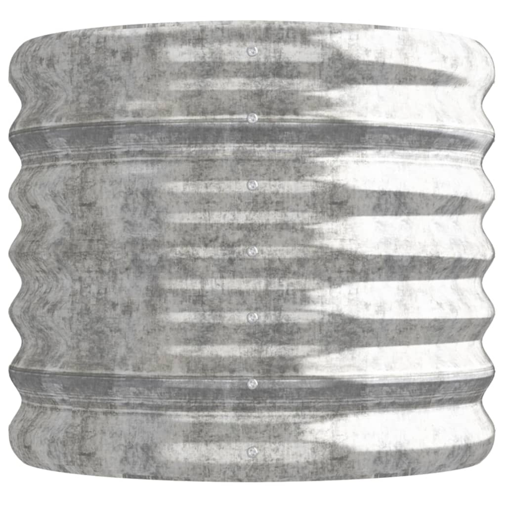 Canteiro elevado jardim 114x40x36cm aço galvanizado prateado