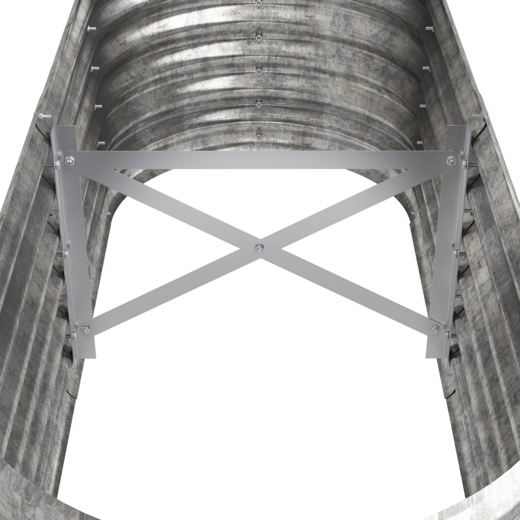 Canteiro elevado jardim 114x40x36cm aço galvanizado prateado