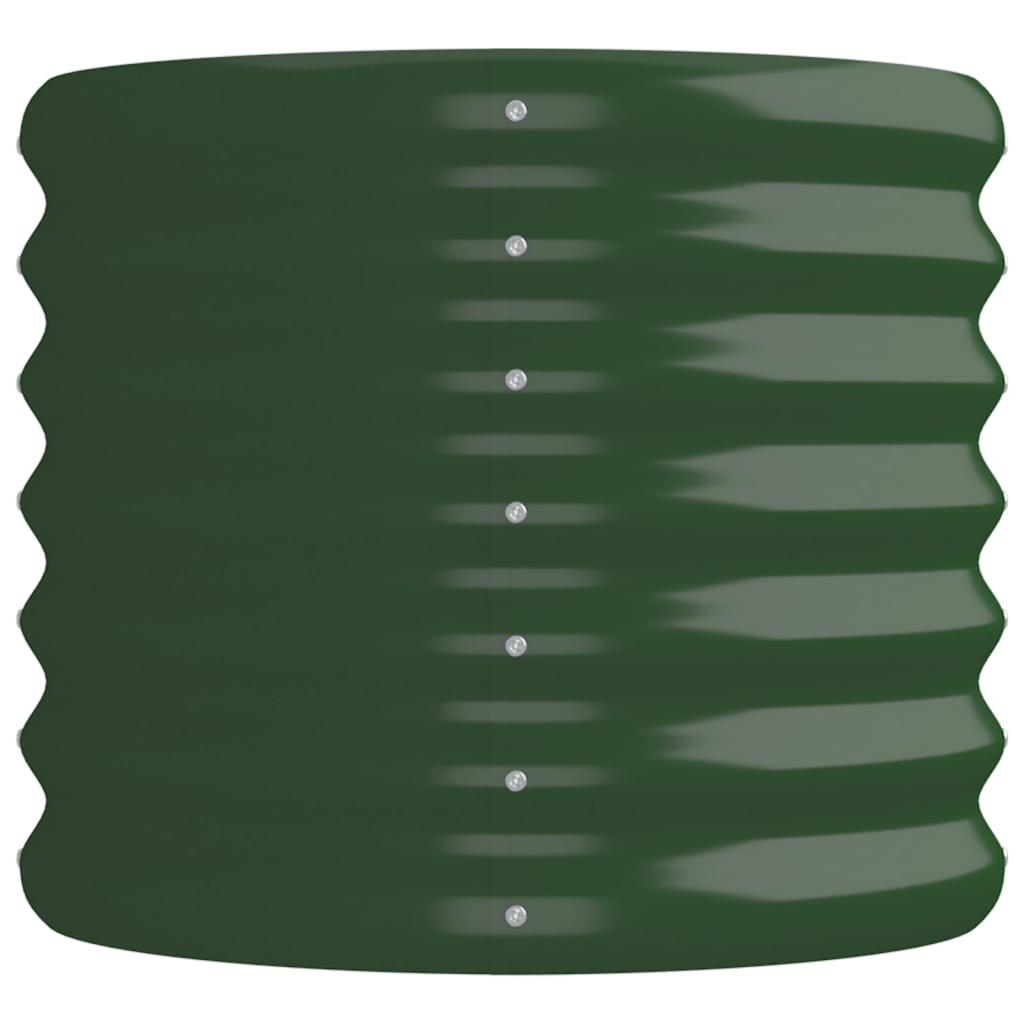 Canteiro elevado jardim 152x40x36 cm aço galvanizado verde