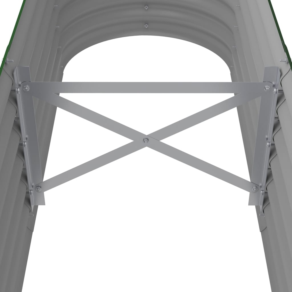 Canteiro elevado jardim 152x40x36 cm aço galvanizado verde